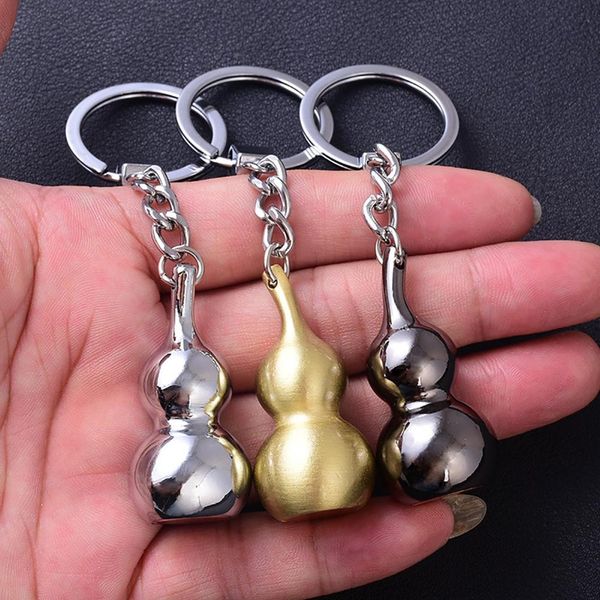 

calabash pendant men women car auto keychain key ring organizer decor gift, Silver