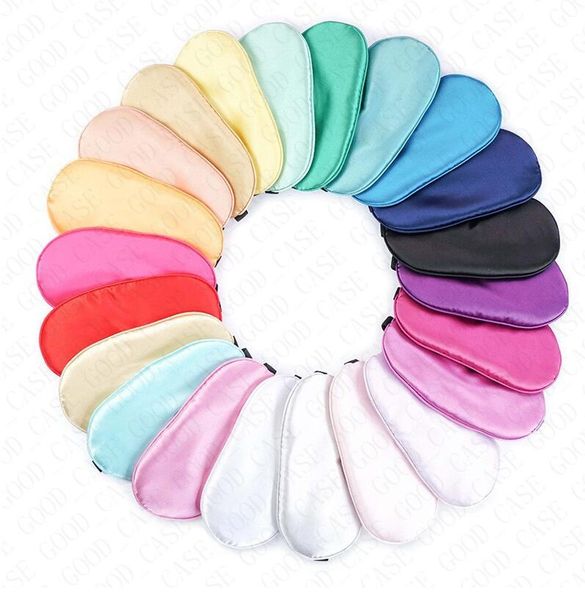 

padded silk eye mask sponge sleep sleeping shade patch eye cover vision care solid plain sleep masks travel rest relax blindfold d61812, Blue