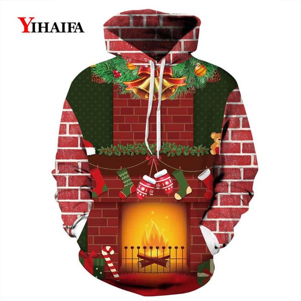 

мужчины мужчина 2019 рождество weatshirt 3d толстовки забавный носок графический streetwear пуловер tracksuit xmas косплей hoodie, Black