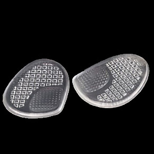 

1 pair of forefoot pads silicone gel front forefoot pads soft pain relief high heels half palm insoles, Black