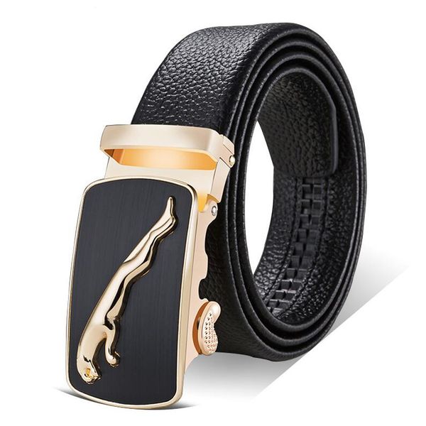

men belt male genuine leather strap belts for men automatic buckle black belts cummerbunds cinturon hombre, Black;brown