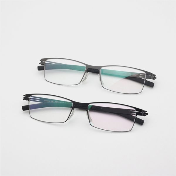 

из нержавеющей стали очки кадр мужчины оптические очки ручной работы глаз очки frames screwless мужчины близорукость очки, Silver