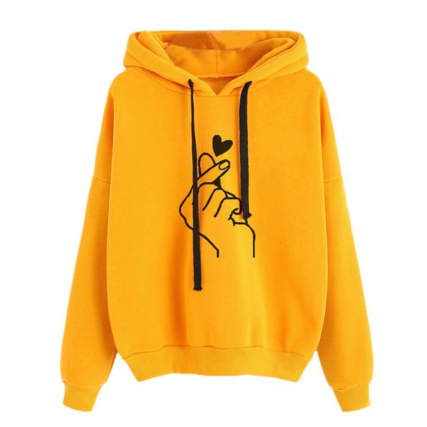 

women hoodie women clothing fashion printed drawstring hoodie women yellow wine pink gray 5 colors long sleeve sweatshirt pullover h30, Black