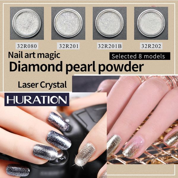 

huration white shine nail glitter pigment for nails glitter dust chrome pigment diy gel manicure art decoration, Silver;gold