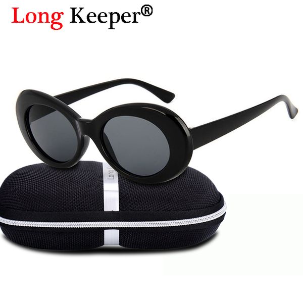 

long keeper cool women men sunglasses nirvana kurt cobain oval gafas uv400 eyewears, White;black