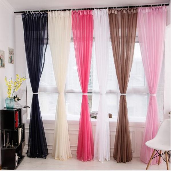 Cortinas Sheer 130 Cor Terylene White Janela Fio Sólido Gaze Fabricação Cortina de Engenharia