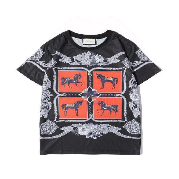 

summer men t-shirts graffiti printed silk fabric smooth and soft o-neck short sleeve shirts fashion casual style tee streetwear t shirt, White;black