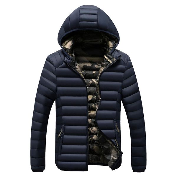 

2019 autumn winter men's fashion padded jacket male casual thicken warm windbreak outwear hooded cotton clothing coat men, Tan;black