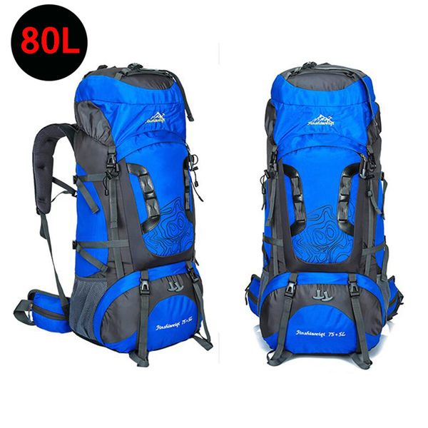 

100% 80l large capacity hiking backpack climb bag outdoor travel backpack camping equip trekking rucksack men women