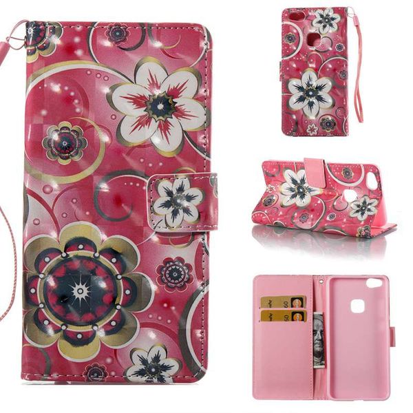 

tulip flower 3d painted pu phone case for huawei p10 lite