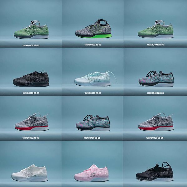 

classics mariah knitted racer children kids running shoes white pink mint boy girls sports sneakers big kids black green multicolor trainers