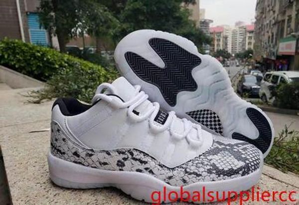

2019 11 low snakeskin men basketball shoes white black athletic designer sneakers 11s snake skin trainer mens shoes