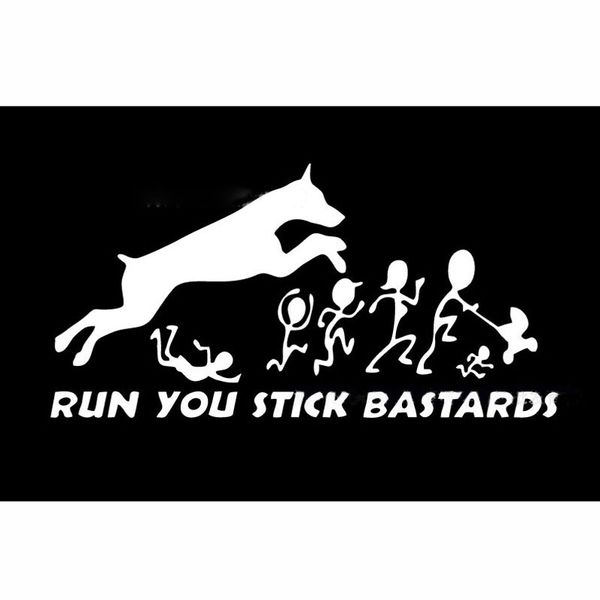 

1pcs run you stkk bastards home car stickers vinyl funny tail reflective decals