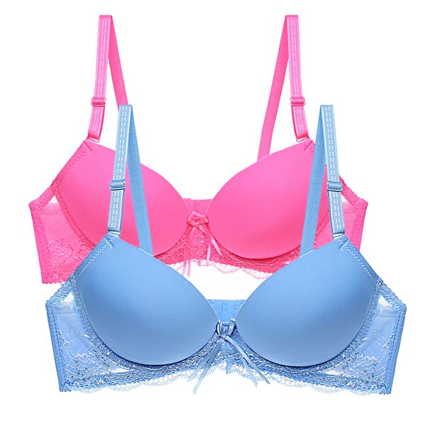 

2pcs/lot seamless one piece intimates bras underwear for womens ladies push up plunge dress bra, Red;black