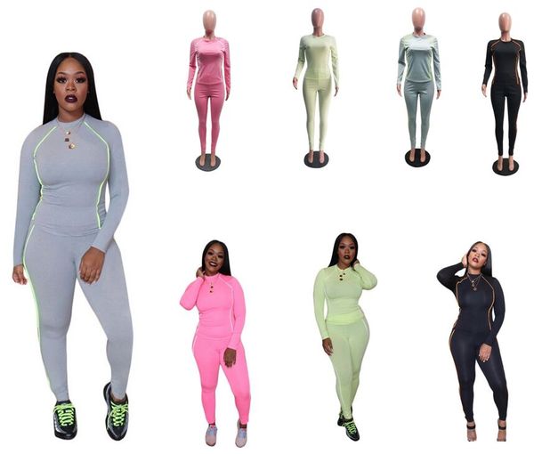 

fashion women tracksuits casual long sleeve two-piece jogger set ladies tracksuit sweat suits 4 colors plus size s-2xl, White