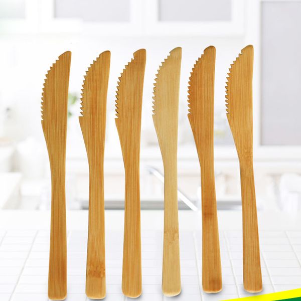

natural bamboo dinner knife reusable bamboo cheese knife butter jam spreaders tools