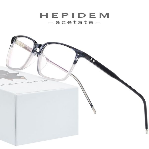 

acetate glasses frame men square nerd prescription eyeglasses 2019 new male myopia optical frame korean clear spectacles eyewear, Silver