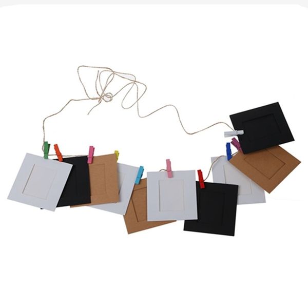 

chic 10 pcs paper p film frame wall picture album diy hanging + rope camp frames