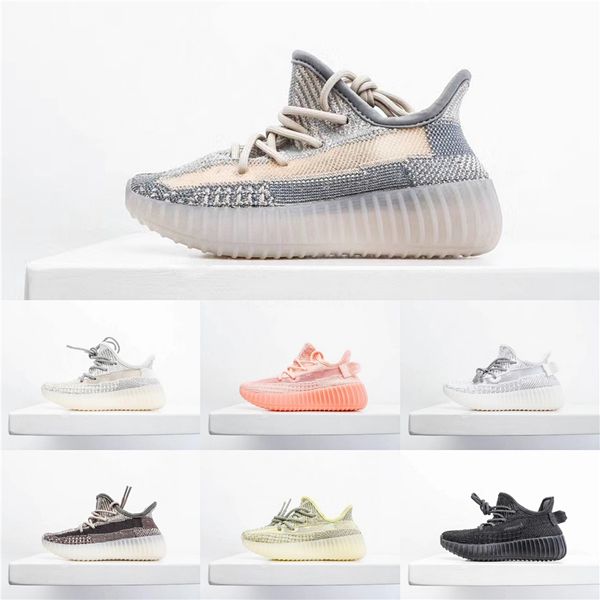 

2020 kanye west kids running shoes cinder clay cream white glow in the dark hyperspace lundmark ow designer shoes#428