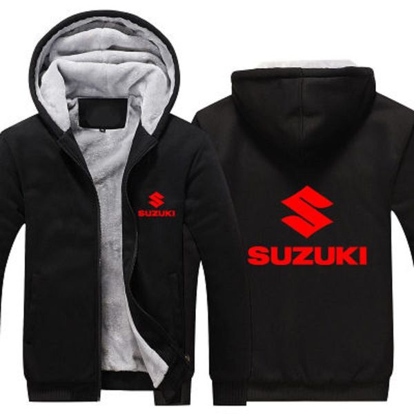 

mens fashion winter coat mens for suzuki hoodies thicken sweatshirt print hoodies jacket coat s, Black;blue