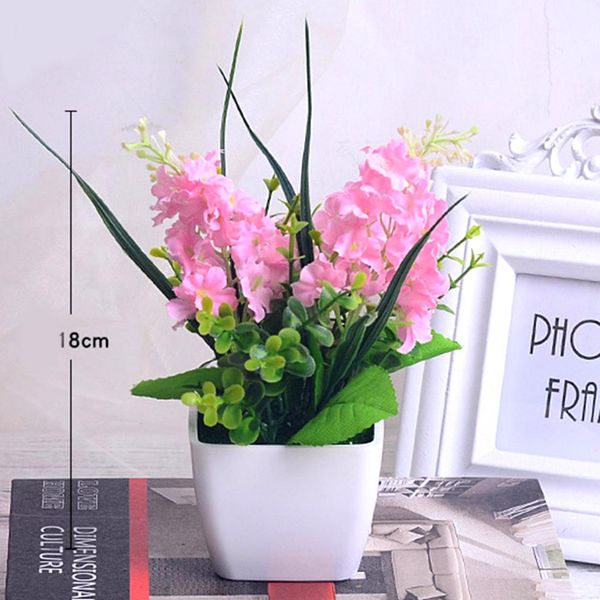 

mini artificial hyacinth bonsai garden office cafe wedding party deskdecor vivid color looks realistic lively