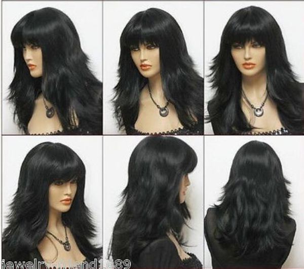

wig new cosplay long black fashion wig free shipping