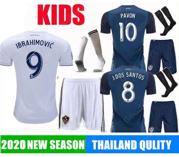 

2019 2020 ла galaxy ибрагимович kids kit футбол трикотажные pavón alessandrini j.dos сантос 19 20 лос-анджелес гэлакси маек calcio, Black