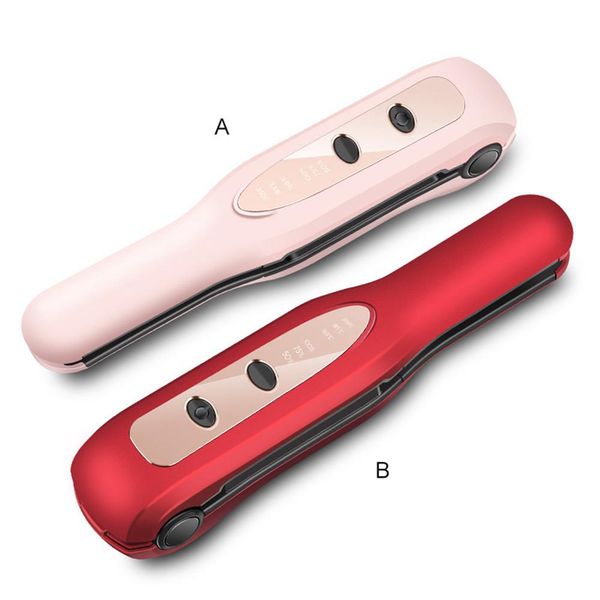 

смарт волосы электрических бигуди прямые двойного назначение мокрого и сухой портативный волос выпрямитель беспроводного usb для зарядки пор, Silver