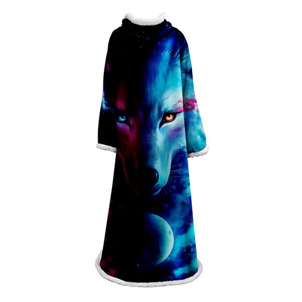 

wolves blanket keep warm soft comfortable 3d blanket creative design new pattern twin full size with sleeve