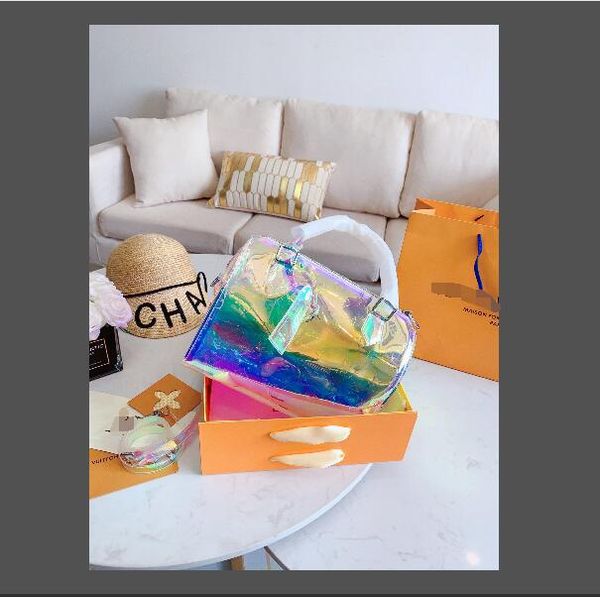 

2020 laser dazzle color pillow bag, printing and bold rainbow tones are very bright ~ especially good-looking