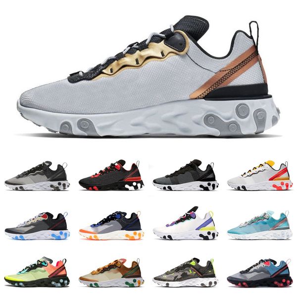 

2020 react element 87 55 running shoes for men women light bone triple black bred hyper pink mens trainers sports sneakers #23052