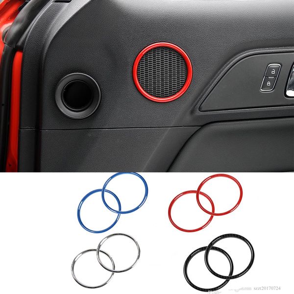 

abs door speaker decoration ring covers small for ford mustang 15+ interior accessories