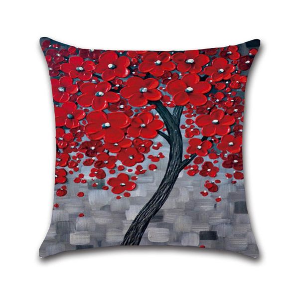 

new 3d oil painting pachira macrocarpa pattern throw pillow cover without filling inner flower pillowcase polyester pillow cover case