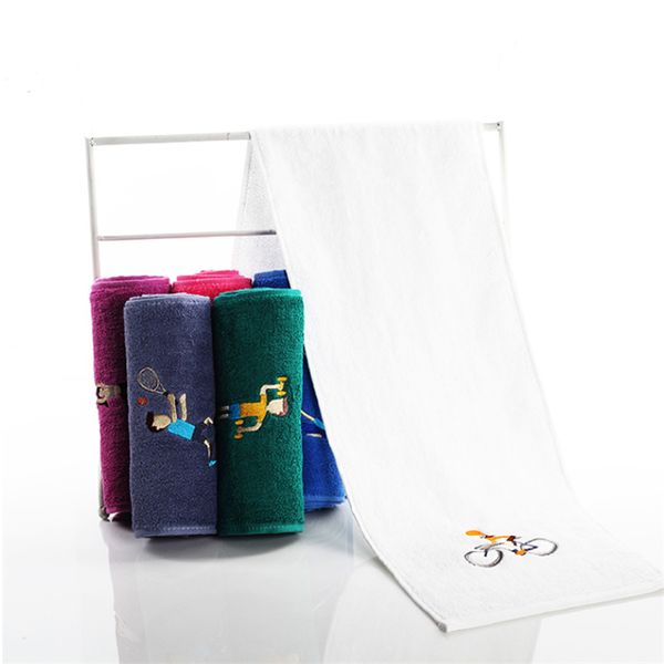

manufacturers wholesale 20 * 110cm lengthened cotton sports towel gym embroidered sweat towel soft absorbent can be customized