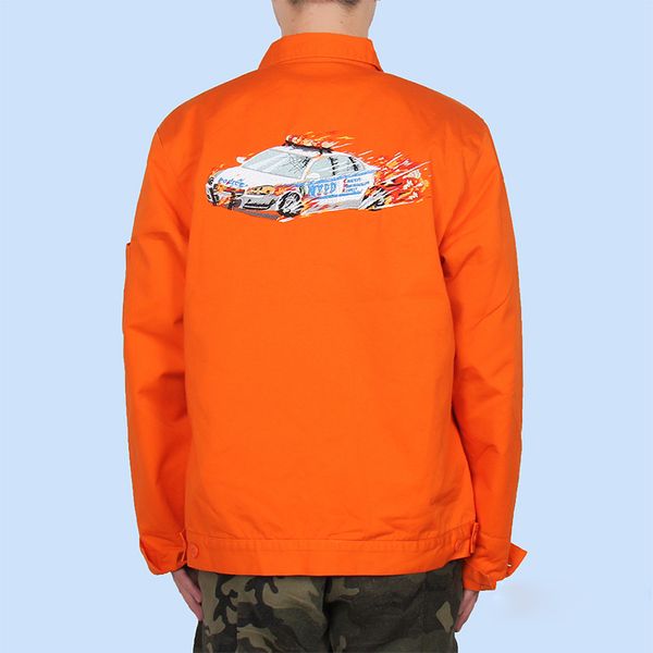 

19fw box logo cop car work jacket embroidery pattern warm rhombus lattice coats street outerwear designer winter cotton jackets, Black;brown