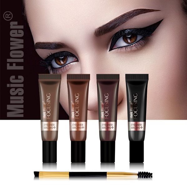 

new music flower brand waterproof eyeliner cream makeup gel eye liner with brush 24 hours long-lasting for women