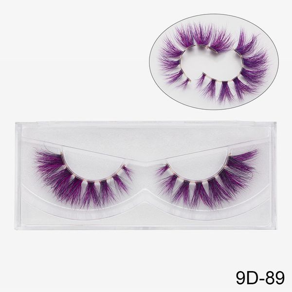 

new color 3d luxury mink lashes natural long individual thick fluffy colorful false eyelashes makeup extension tools 9d71-9d99