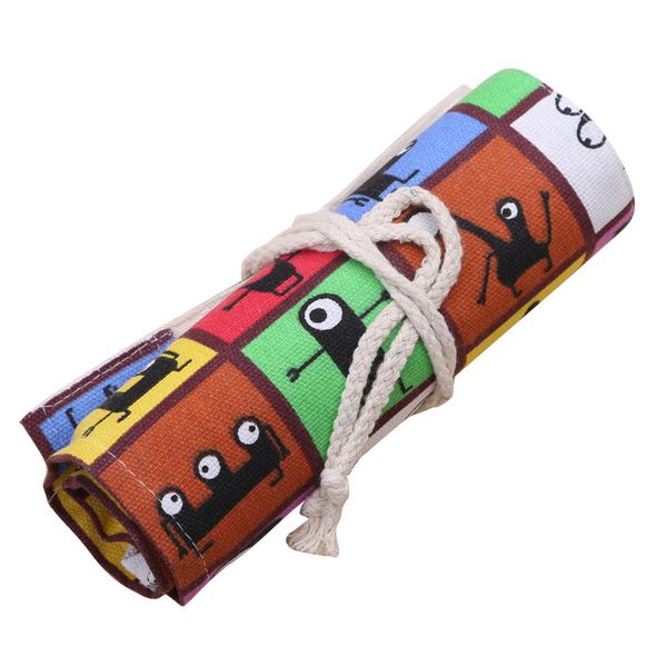 

36/48/72 holes ethnic style pencil bag blue and white porcelain style pen pouch red blue gray elephant totem pencil collect bags