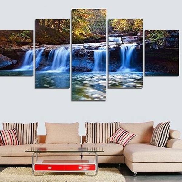 

5pcs/set unframed beautiful fall wall art oil painting on canvas fashion textured abstract paintings picture living room decor