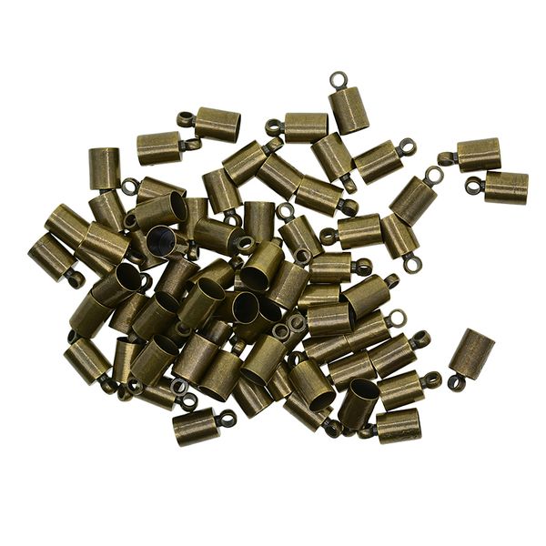 

50pcs 6x10mm necklace leather cord end caps tassel cap diy jewelry findings, Blue;slivery
