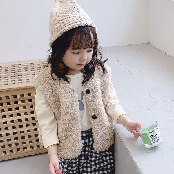 

Baby Girl Winter Clothes Faux Fur Thick Vest Coats Warm Fleece Waistcoat Tops Toddler Girls Sleeveless Jacket Newborn Outerwear, Beige
