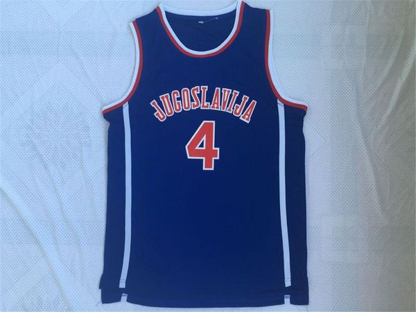 

college jugoslavija #4 drazen petrovic basketball jerseys, Black