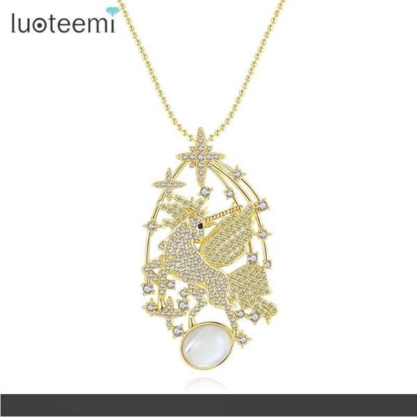 

luoteemi роскошные ожерелья лошадь cz подвеска для женщин свадьба обручальное ювелирные изделия партия kolye бижутерии роковой рождественски, Silver