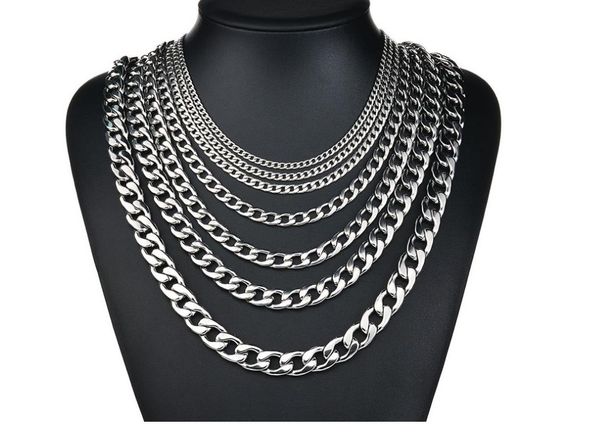 

new fashion designer big brand european and american fashion accessories stainless steel, titanium steel chain, multi-style hip-hop, simple, Silver
