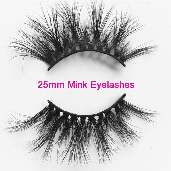 

100% Real Mink Lashes Premium Quality Natural 25mm Long Mink Eyelashes Long Lasting Hand Made 3D Mink Lashes Makeup False Fake Eyelashes