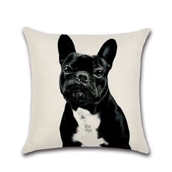 

printed cushion cover 45*45cm cotton linen throw pillow case cute dog print home decor sofa bed cushion covers