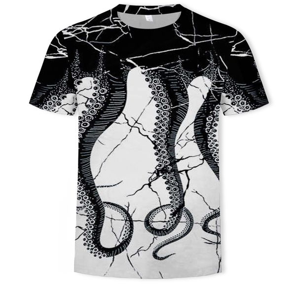 

mens designer fashion jellyfish 3d digital printing casual short sleeve t-shirt, White;black