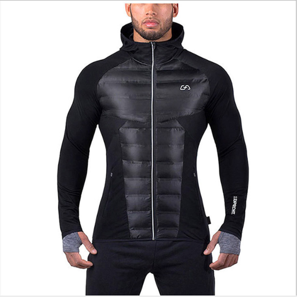

winter jacket men's thick warm sports and leisure parker coat men's cold and windproof running hooded cotton jacket is very warm, Black
