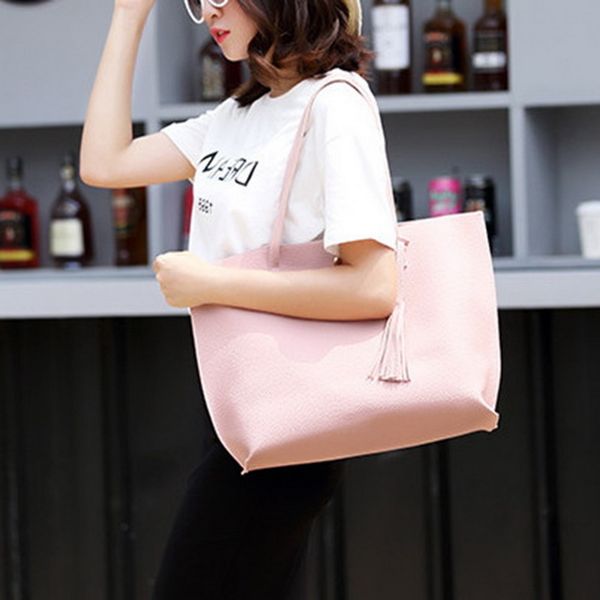 

women shoulder bag soft leather andle bags ladies tassel tote handbag women's handbags hot