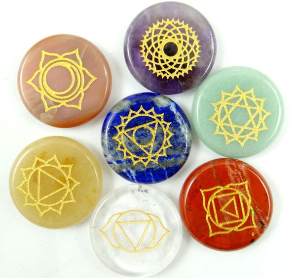 

natural stone carved chakra pendant round shape purple crystal quartz lapis choker reiki 7 chakra stone pendant necklace no hole, Silver